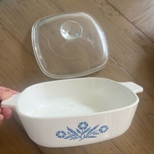Vintage Corningware blue cornflower casserole dish with lid 1 Quart Baking Dish